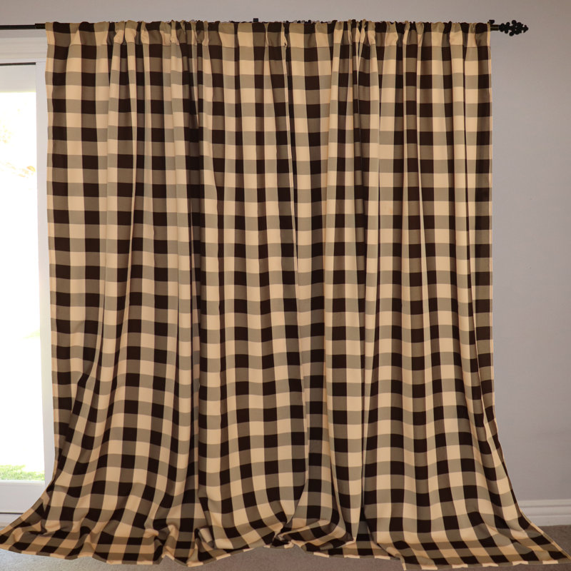 Chestermere Semi Sheer Curtain Single Panel, 56" W x 63" L, Brown/Cream