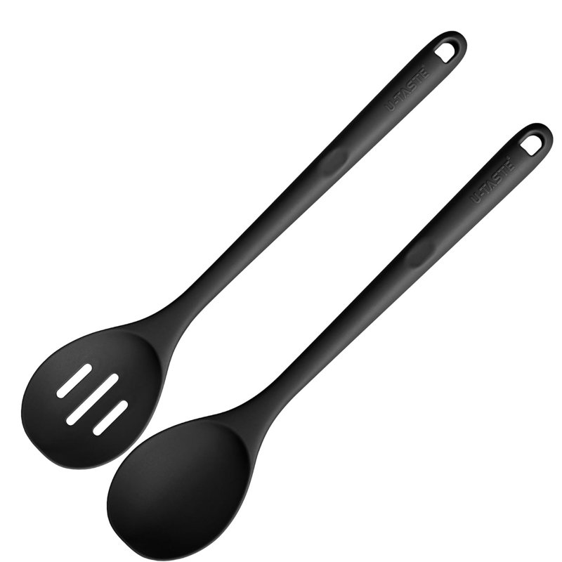 Solid & Slotted Kitchen Cooking Spoon 2PCS