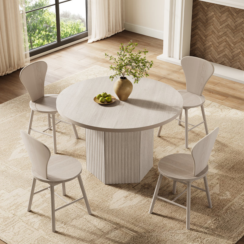 Table de salle à manger Shonta Cesiro, Aulne blanc