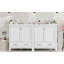 Ensemble de meuble-lavabo 60 po avec double meuble-lavabo, double lavabo en céramique, tablette de rangement et tiroirs divisés-114410936