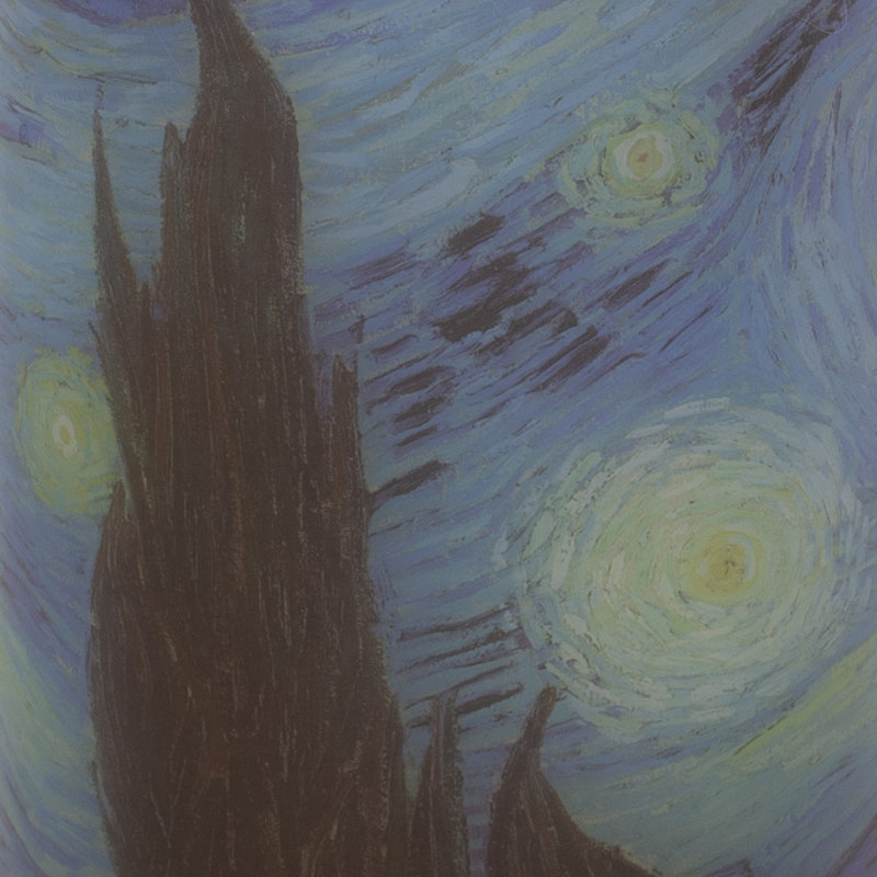 Bougies sans flamme Lavish Home - Paquet de 2 bougies à piles Van Gogh Starry Night avec télécommande et lumière vacillante - Bougies pour la décoration intérieure