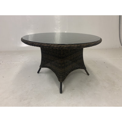 Jhaban Round Outdoor Dining Table With Umbrella Hole , 48'' in. W 48'' in. D