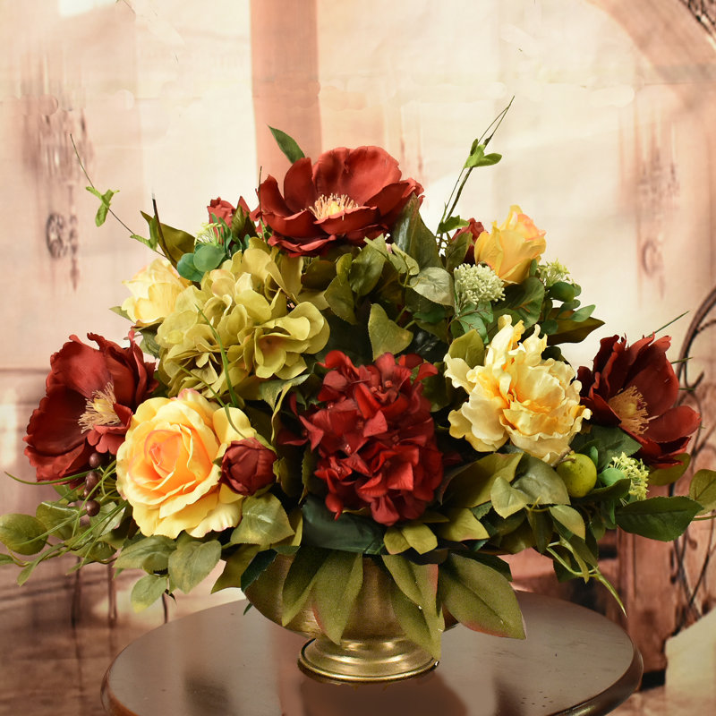 Faux Silk Magnolia Arrangement in Vase