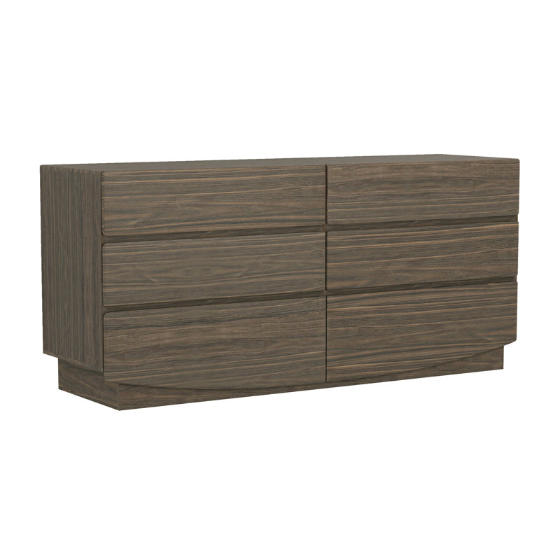 Ardea 72" Contemporary 6-Drawer Double Dresser in Walnut, Walnut