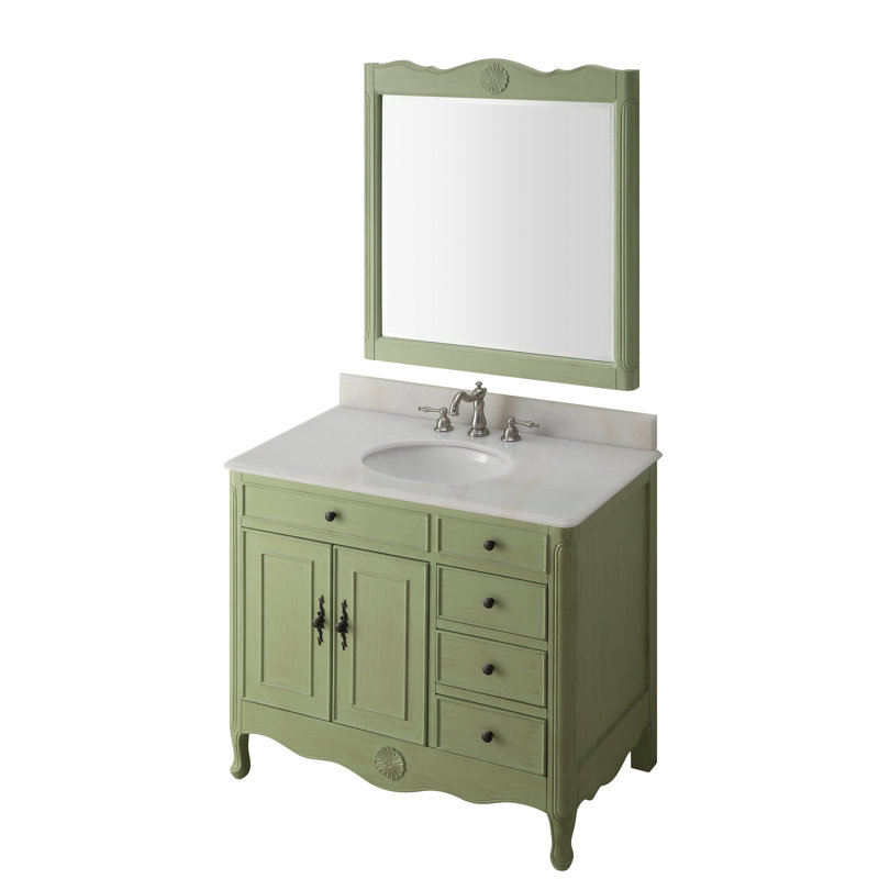 Ensemble de meuble-lavabo simple 38 po Medina, Vert vieilli