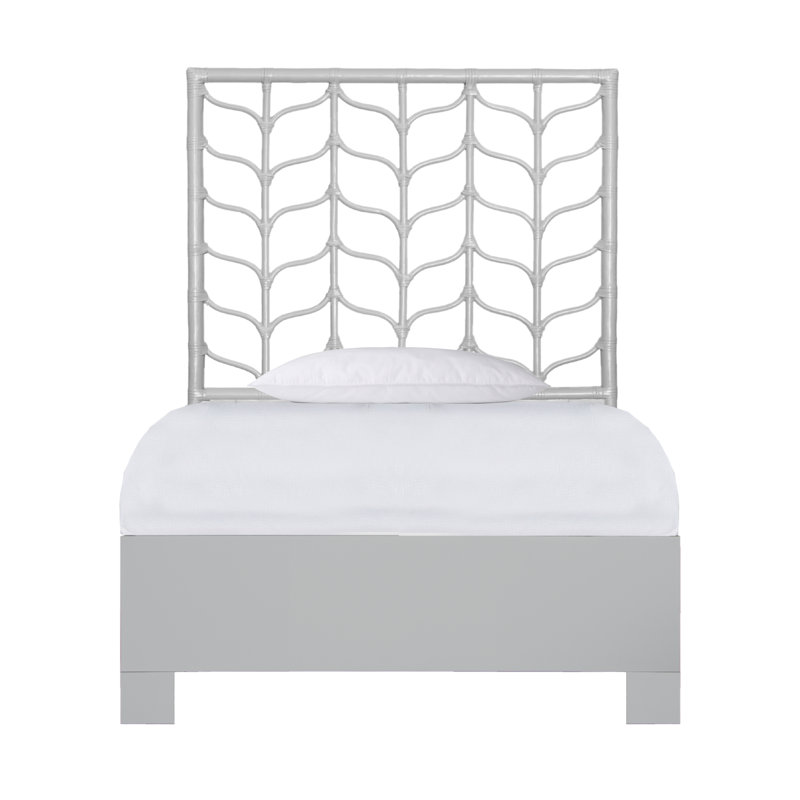 Lit plateforme Ivy, Simple, Gris clair