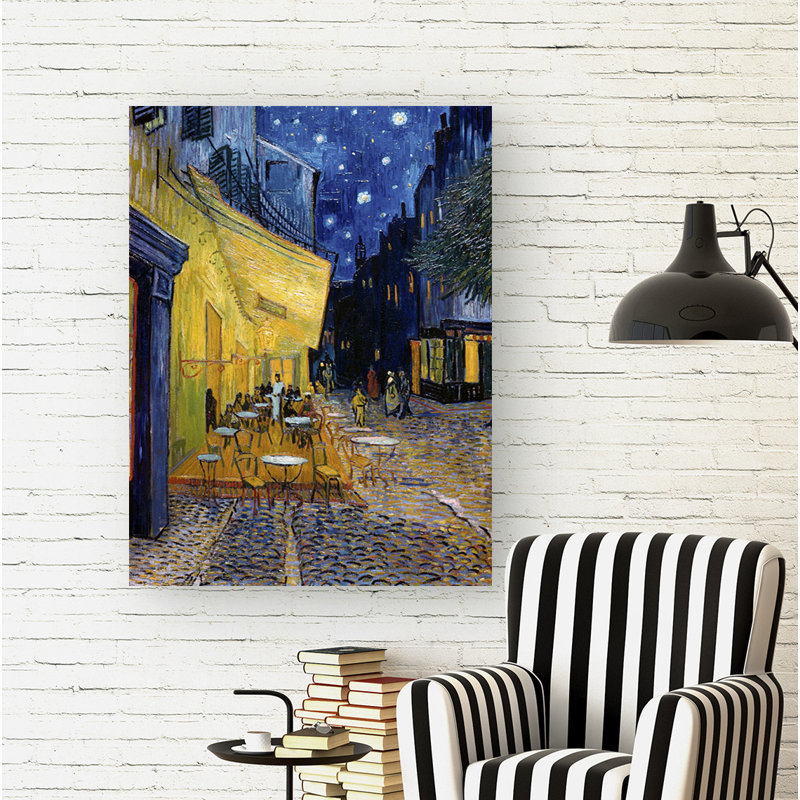 Cafe Terrace At Night by Vincent Van Gogh - Wrapped Canvas Print, 80cm H x 60cm W x 4cm D