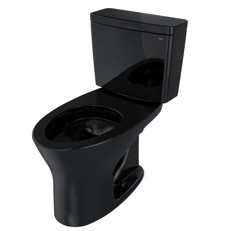 Drake® Dual-Flush Elongated Two-Piece Toilet, 12", Ebony