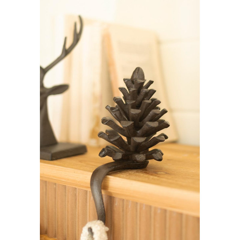 CAST IRON PINECONE STOCKING HOLDER
