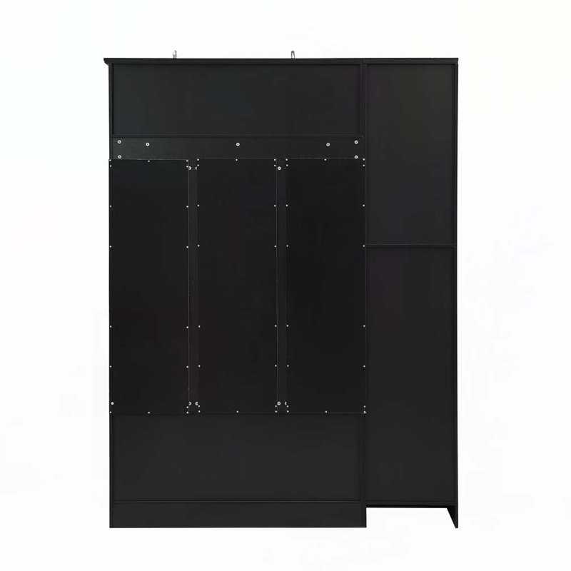 79" Tall Modern Hall Tree with Shoe Storage4 Coat Hooks & Adjustable Shelf for Hallway, Black