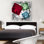 Blanc, rouge, vert, bleu, princesse, diamant taillé, impression sur toile tendue