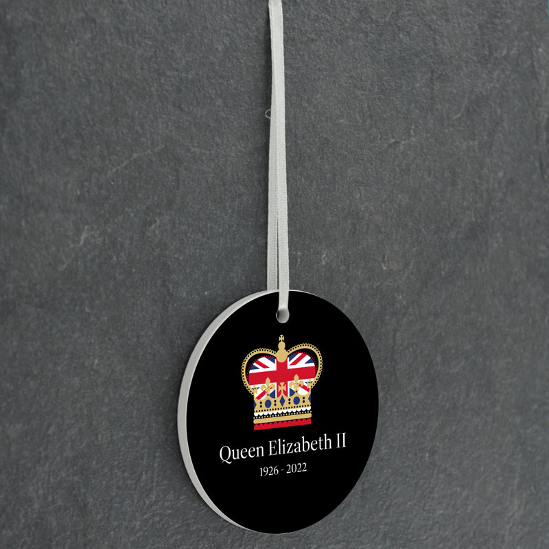 Sanson Queen Crown Black Circle Shaped Ceramic Ornament