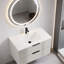 Meuble-lavabo 30 po avec lavabo en céramique - Meuble-lavabo mural flottant cannelé avec tiroirs, moderne-2009154742-2009154697
