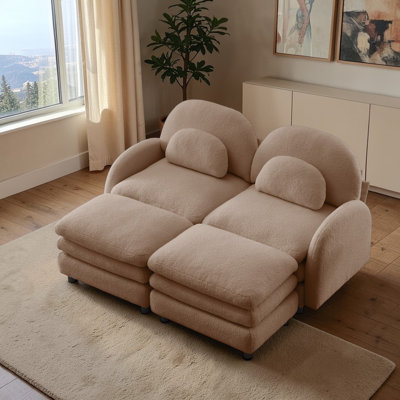Canapé 2 places en tissu Geneveve Teddy
