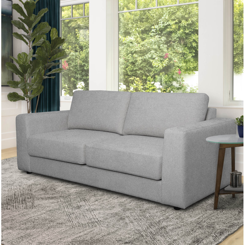 Canapé à accoudoirs carrés 85 po Arrollo, 100% polyester gris