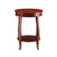 Table d'appoint ronde rouge rustique avec tablette de rangement inférieure