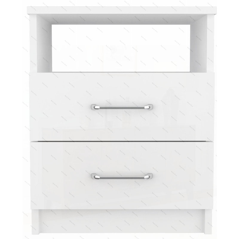 Napoles 2-Drawer 19.9-inch High Night Stand, White