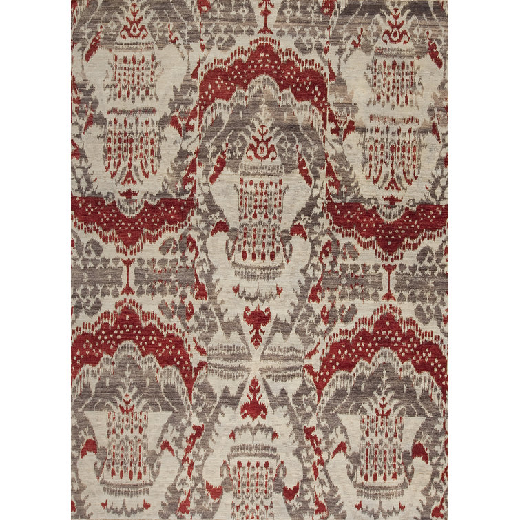 Jazz Hand Knotted Wool Area Rug in Beige