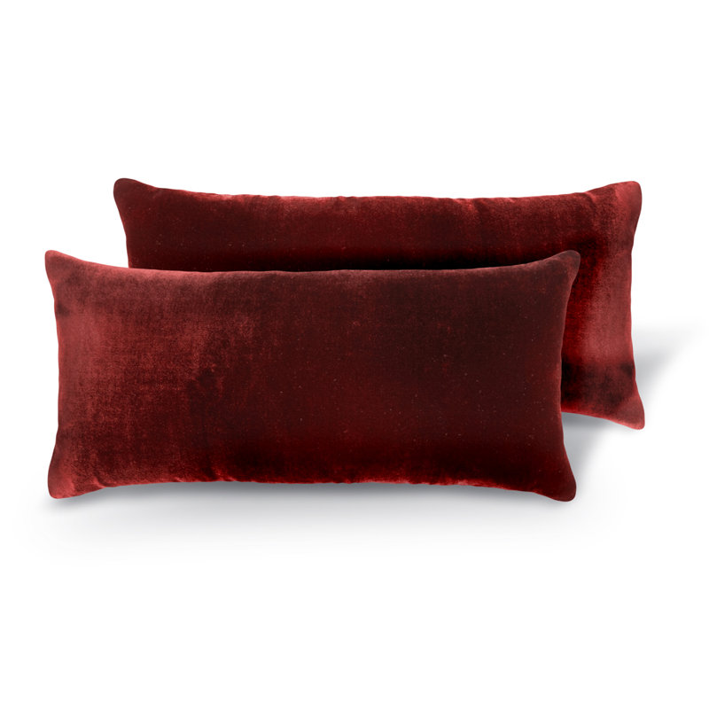 Ombre Rectangle Velvet Pillow Cover & Insert, Paprika