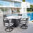 5-Piece Outdoor Dining Set with 44" Sintered Stone Table & 4 Swivel Rocking Rust-Free Aluminum Chairs, Sun brella Cushions, for Patio/Pool/Terrace, Durable & Stylish-723011003
