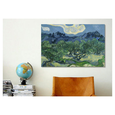 «Olive Trees with the Alpilles in the fond» par Vincent Van Gogh, reproduction d'art sur toile