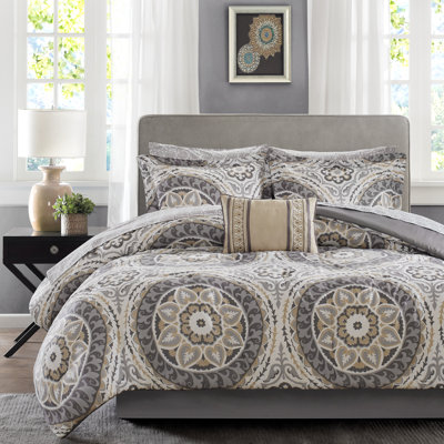 Estrin 9 Piece Comforter Set with Cotton Bed Sheets
