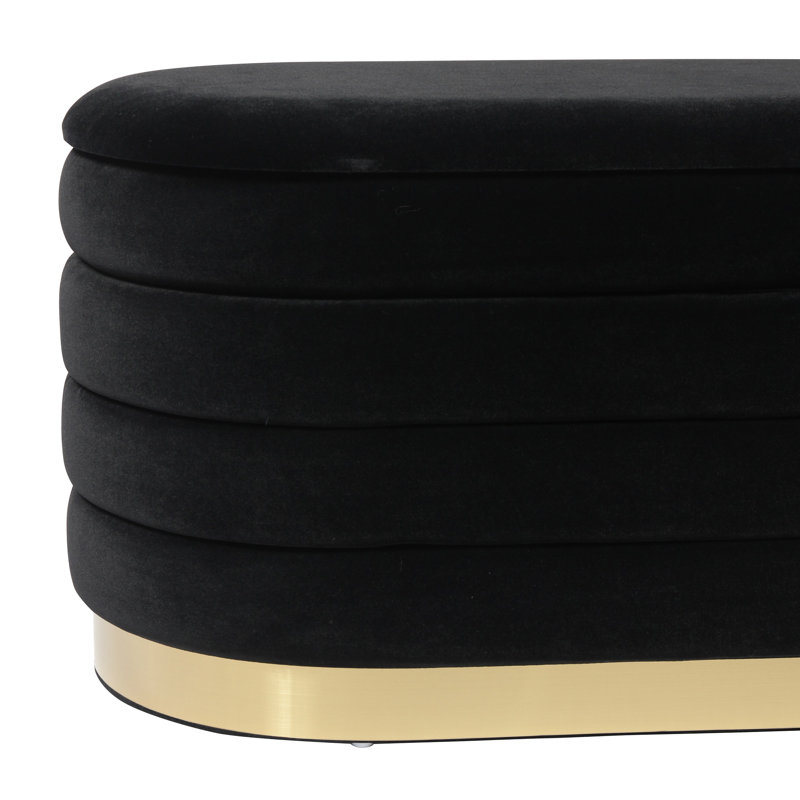 Banc de rangement rembourré TOV, Noir