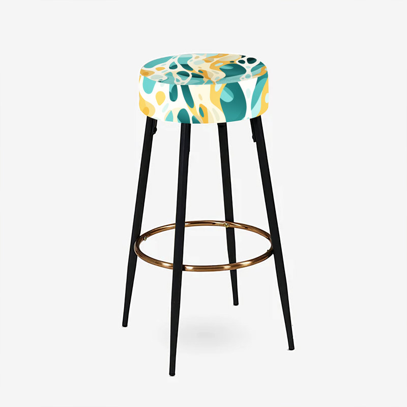 Ensemble de 2 tabourets de bar abstraits Topaz Giraffe Spots