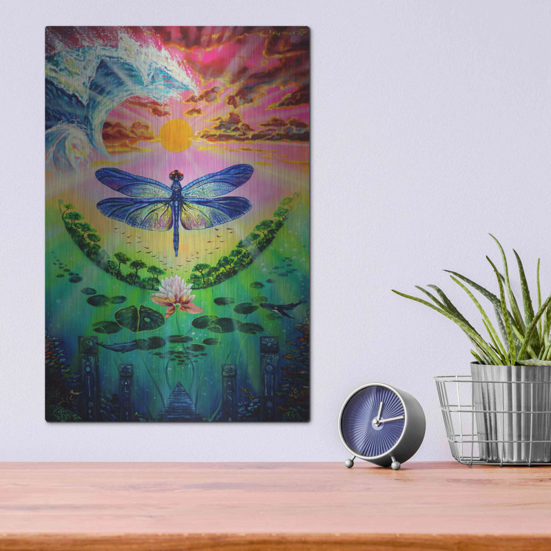 "Dragonfly" par Jan Kasparec sur métal, H 16 po x l 12 po