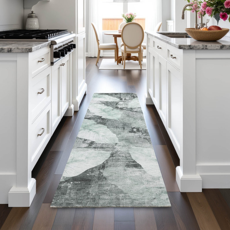 Machine Washable Indoor/Outdoor Arline ACN2172 Floral Rug, Runner 2'3" x 7'6"