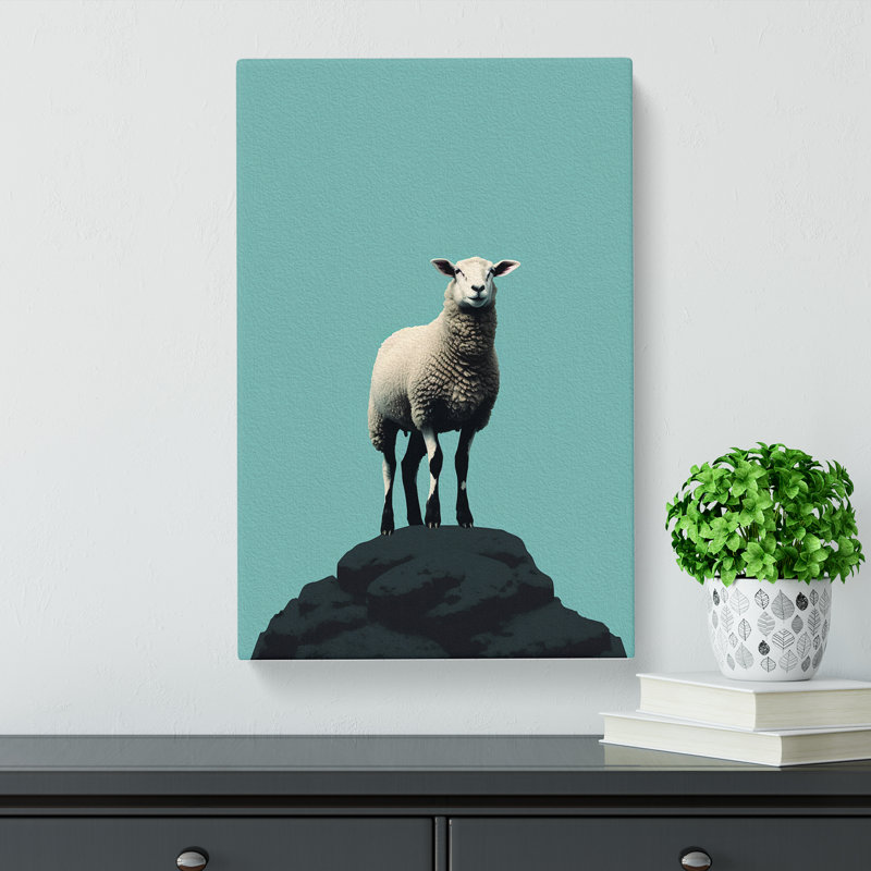 Sheep Minimalism No.2 - No Frame Print, 50cm H x 35cm W x 3cm D