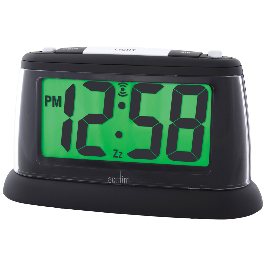 Juno Jumbo LCD Alarm Clock with Snooze & Smartlite Backlight Black