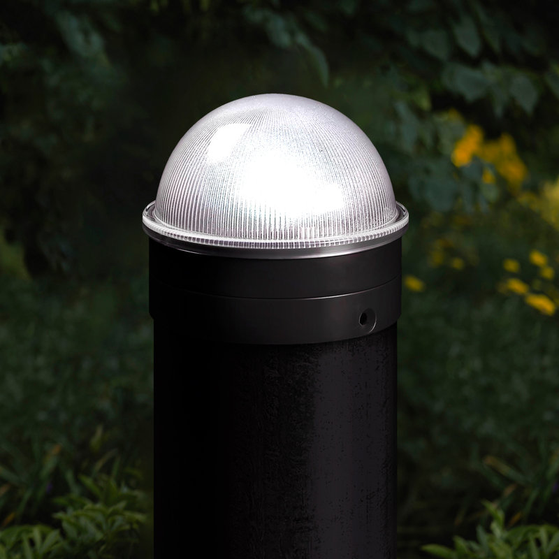 Low Voltage Integrated LED Fence Post Cap Light 3 In. X 3 In. with Base Adapter Included, Black