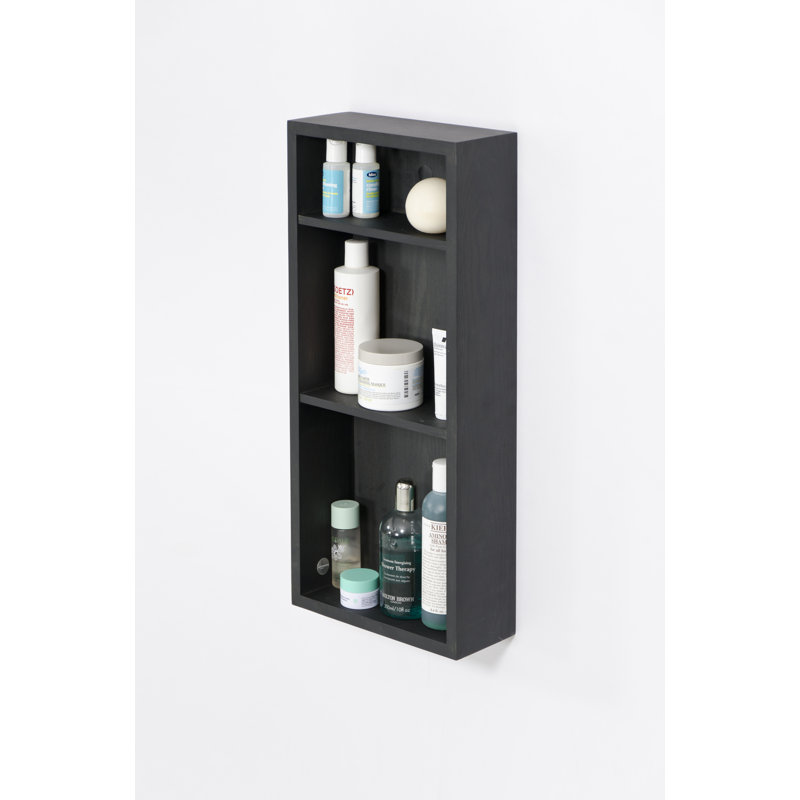 Mendocino Wall Bathroom Shelves, Black