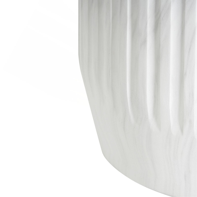 Table d'appoint d'extérieur sculptée Cicci, Blanc