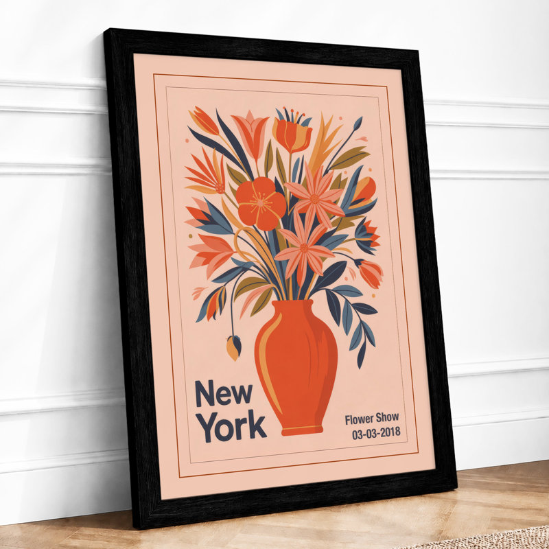 New York Flower Show Modern - Print, Black, A4 - 29.7 x 21.0 cm
