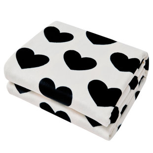 Heart Print Flannel Blanket
