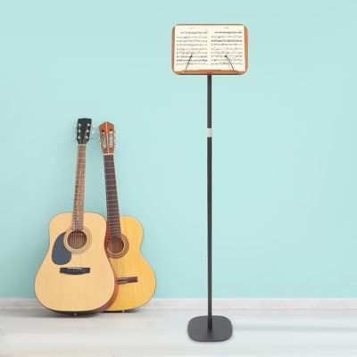 Wooden Music Stand Book Stand Floor Mount Multifunction Rack Adjustable Height