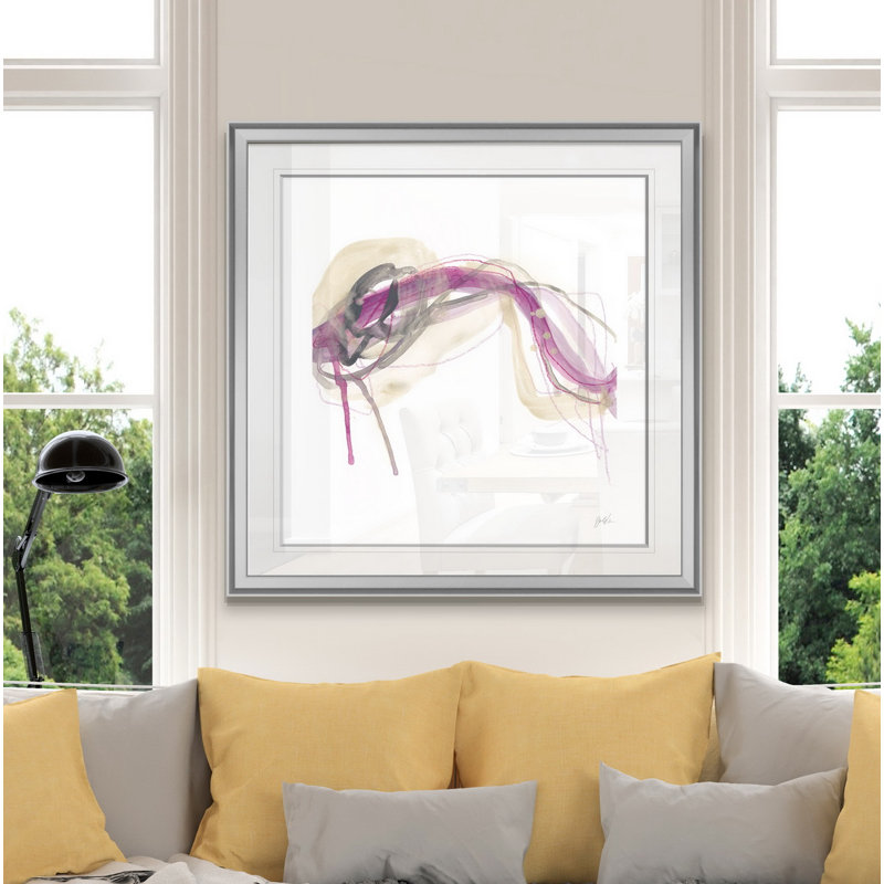 « wave equation i », peinture, H 24 po x l 24 po x P 1,5 po, Encadrement argenté