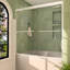 Nesso X P 56 po H Porte de baignoire coulissante encadrée et verre transparent en chrome-105967855