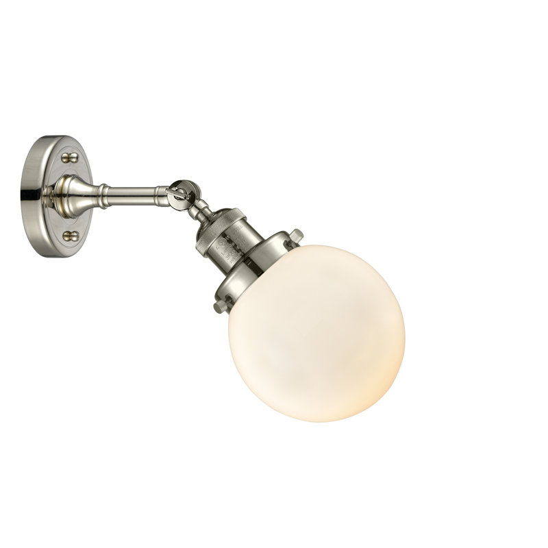Applique murale de salle de bain 1 lumière Clementina, Boîtier blanc mat, Ampoule incandescente rétro de 60 watts