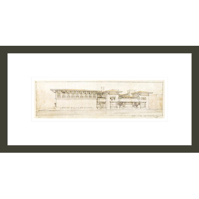 City National Bank and Hotel Mason City Iowa par Frank Lloyd Wright - reproduction d'art numérique encadrée