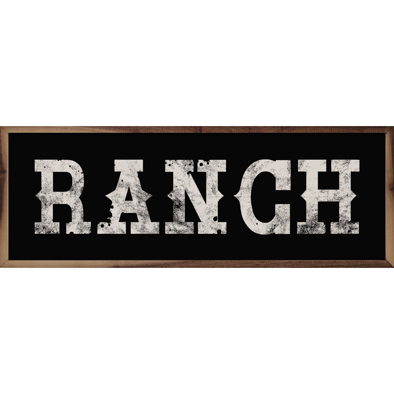 Western Ranch - noir, H 4 po x l 12 po x P 1 po, Noir / blanc