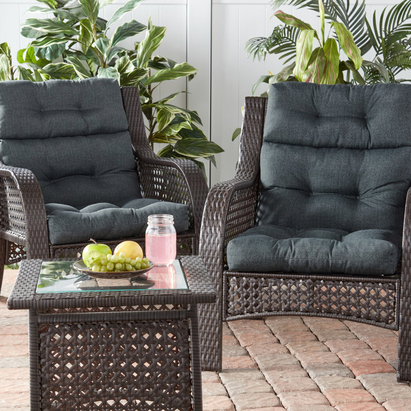 Lester Outdoor High Back Chair Cushion, Carbon, 2