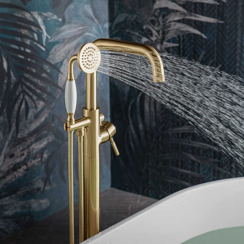 Vital Freestanding Tub Filler, Brushed Gold