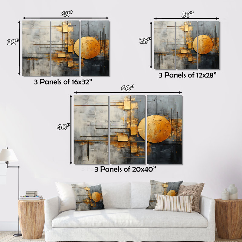 Reproduction d'art sur toile tendue 3 pièces, H 28 po x l 36 po