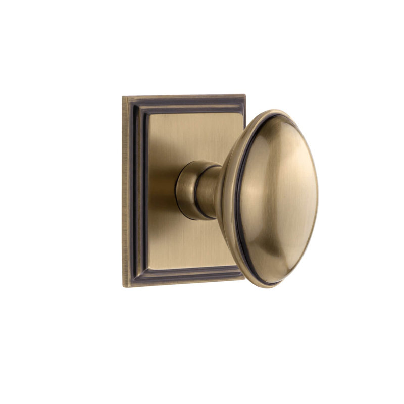 Rosette Grandeur Carré avec bouton Eden Prairie, Laiton rétro, 2.375"