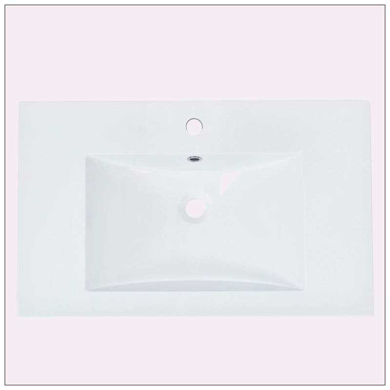 Paulafurinture 18.00'' Resin Rectangular Bathroom Sink with Overflow