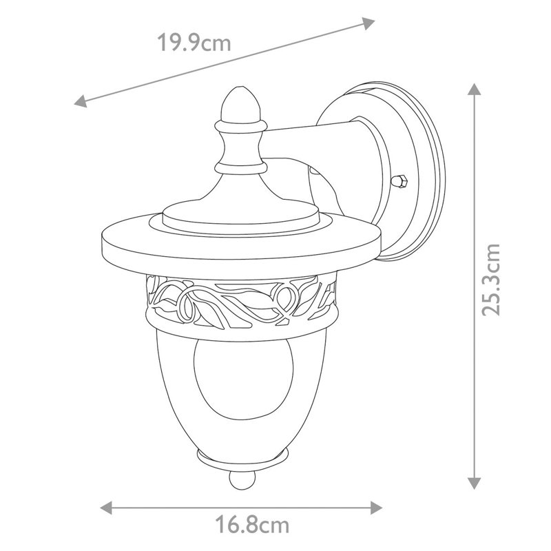 Watton Black Outdoor Wall Lantern