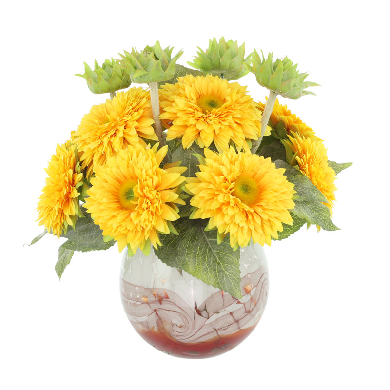 Sunflowers Arranged in Glass Vase, Ardosia